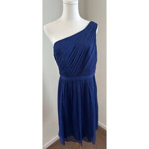 J. Crew Kylie Dress in Silk Chiffon, Navy, Short, Bridesmaid Sz 12 Dress